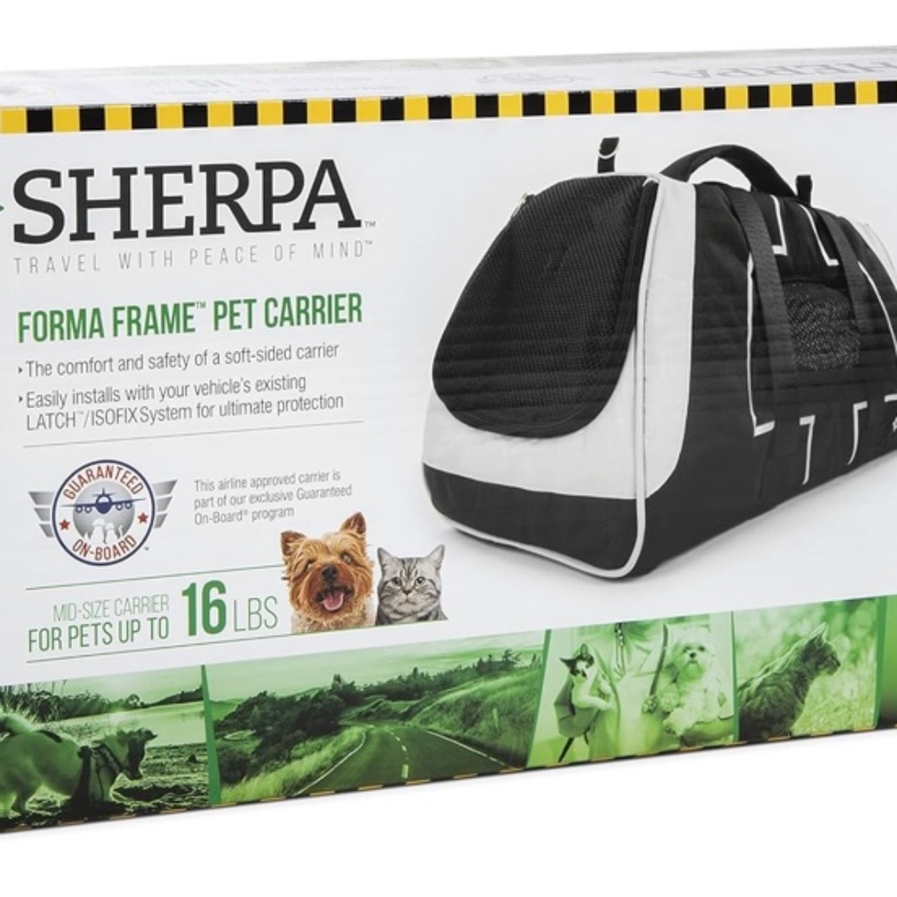 sherpa forma frame crash-tested travel pet carrier medium